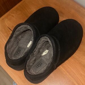 UGG Classic Black Suede Slippers